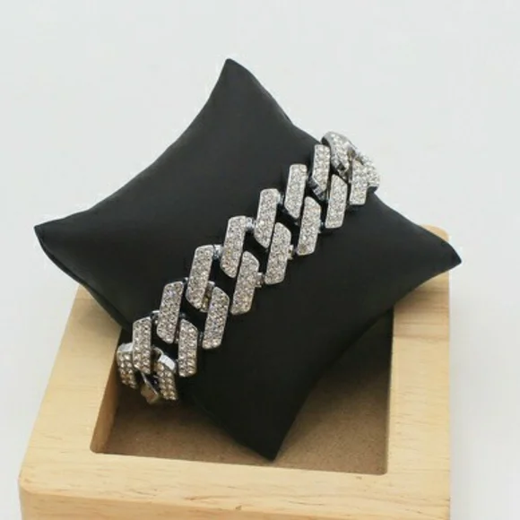 1pc Men's Bracelet Rhinestone - Picture 1 of 7